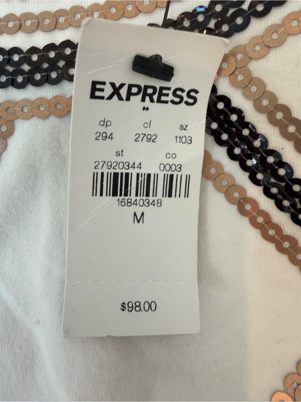 Express Ivory Dress with Sequin Design - Picture 4 of 9